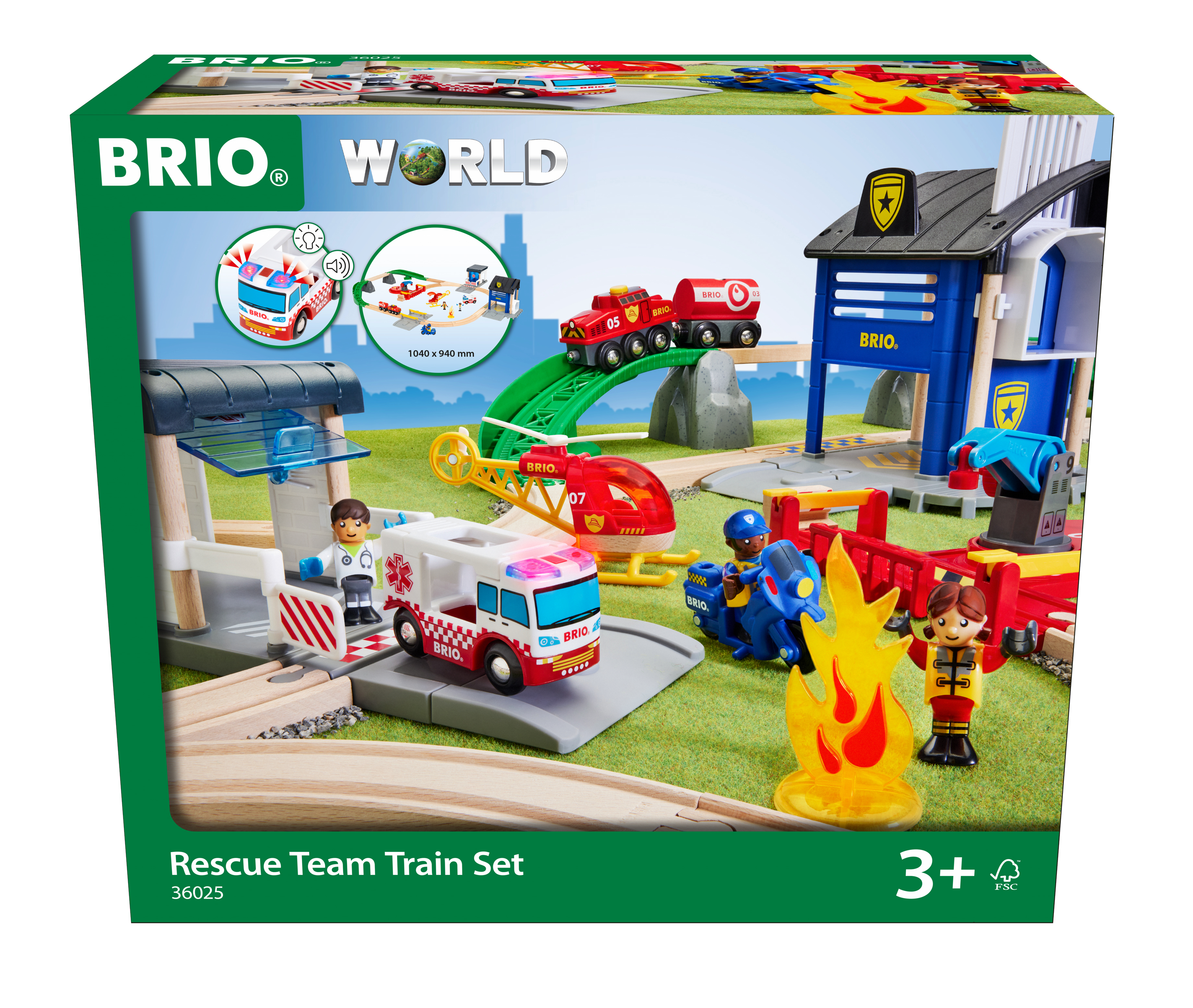 BRIO Polizei und Feuerwehr Set Deluxe Holzspielzeug Mehrfarbig