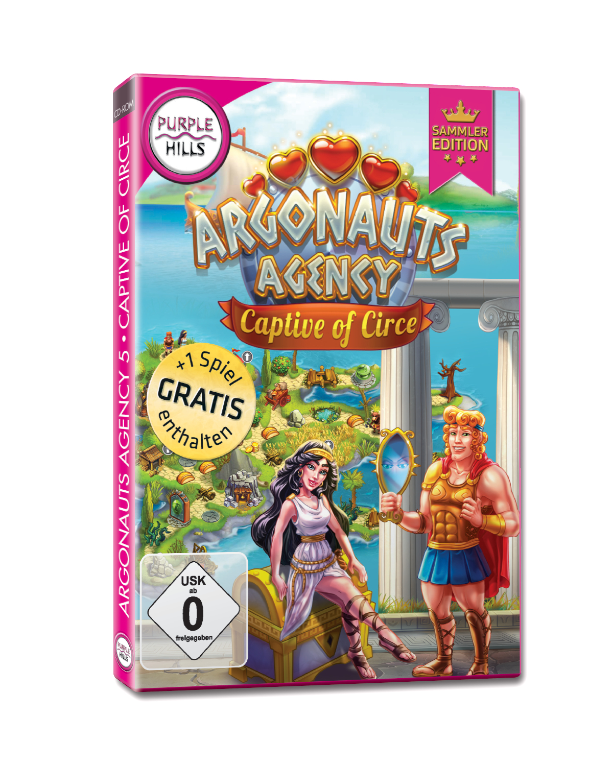 Spielbox mit Fantasy-Kunst. Auf dem Cover sind eine Frau und ein Mann zu sehen.