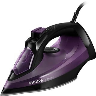 Plancha de vapor - Philips DST5030/80, Golpe de vapor hasta 180 g/min, Vapor vertical, Antigoteo, Calc-Clean, Morado