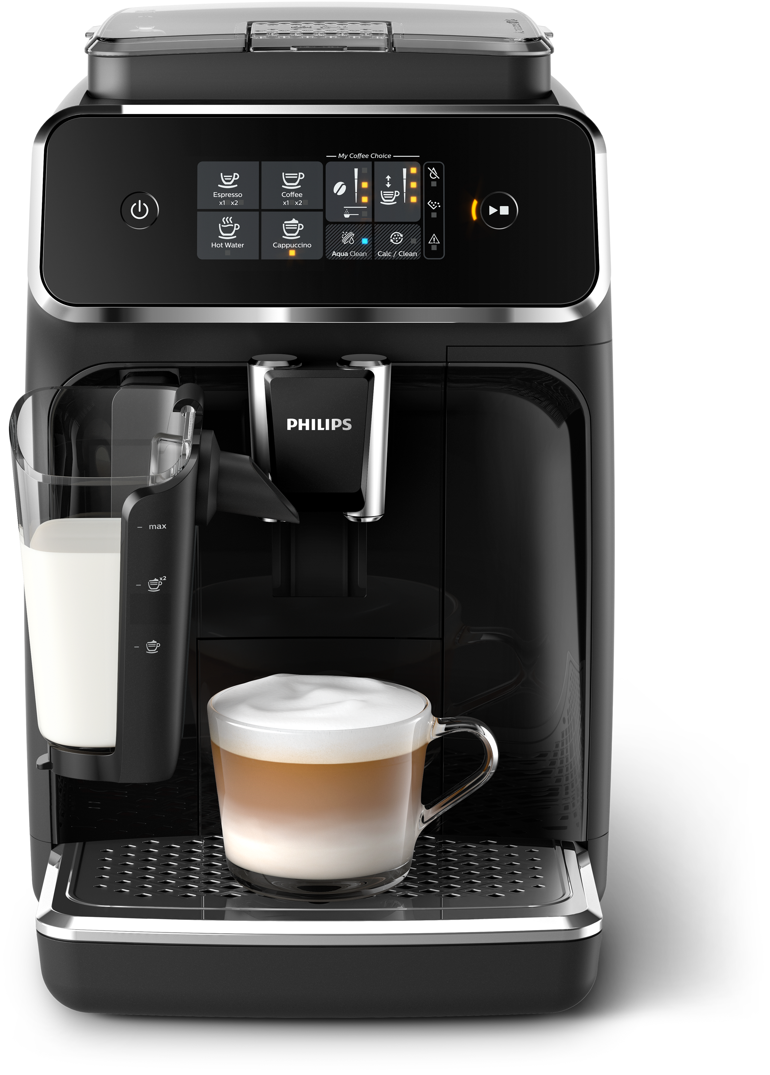 Cafetera superautomática - Philips EP2231/40, LatteGo, Pantalla táctil, 1,8 l, Filtro AquaClean, Negro