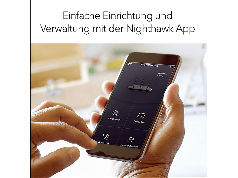 NETGEAR Nighthawk AX1800 RAX10, Schwarz (RAX10-100); WIFI 6 Router — Foto 4 von 5
