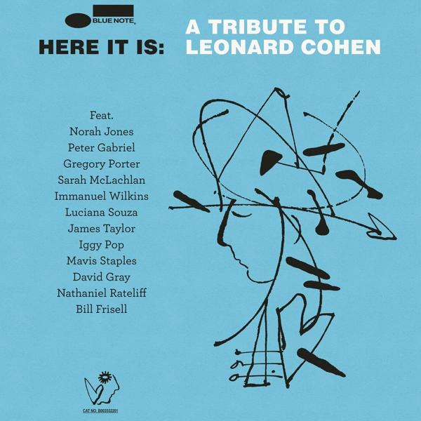 Albumhoes met een blauwe achtergrond en een eerbetoon aan Leonard Cohen.