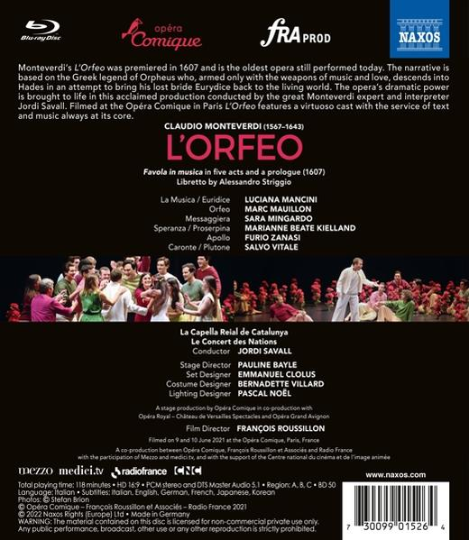 Mancini/Mauillon/Mingardo/Savall/+ - L\'Orfeo (Blu-ray) - (Blu-ray)
