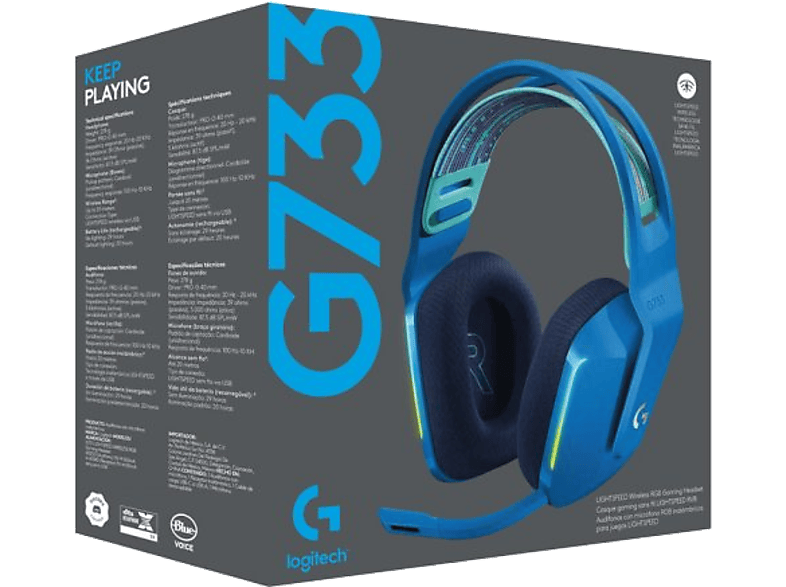 LOGITECH G G733 LIGHTSPEED RGB Kablosuz 7.1 Surround Ses Oyuncu Kulaklığı - Mavi_8