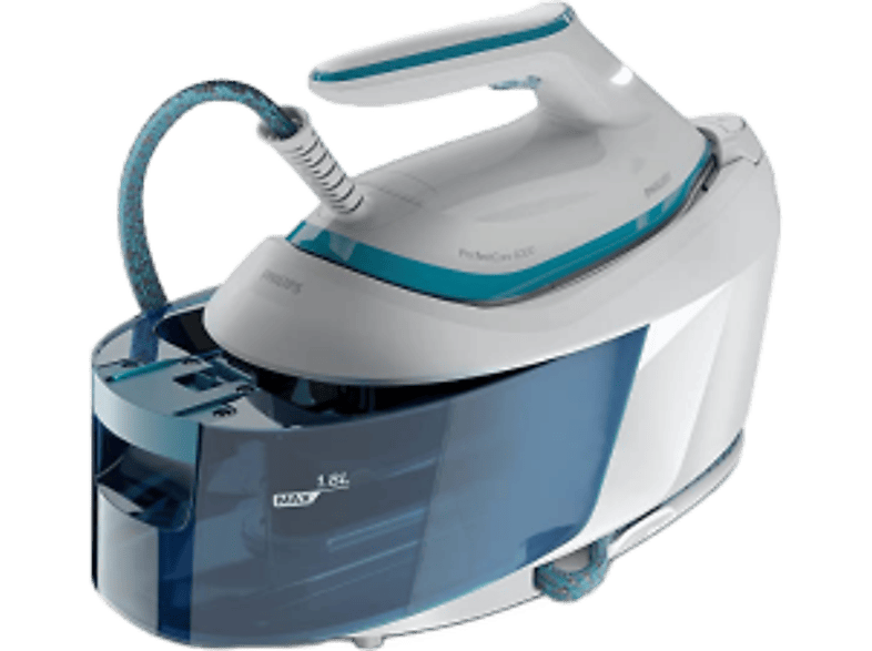 Philips PSG6022/20, 2400 W, Depósito 1,8 L, 6.5 bares, SteamGlide Plus, Blanco/Azul