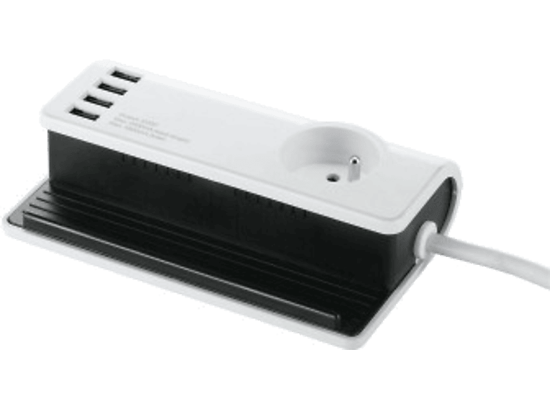 Profile Stekkerdoos Met 1 Stopcontact + 4 Usb-a Smartphone / Tablette-houder (200840008)
