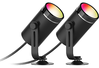 DELTACO Smarte RGB-Gartenbeleuchtung SH-GLK01 mit warmweißem Licht, Schwarz