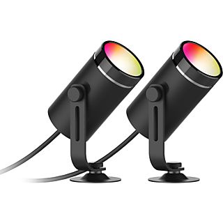 DELTACO Smarte RGB-Gartenbeleuchtung SH-GLK01 mit warmweißem Licht, Schwarz
