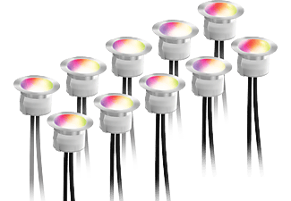 DELTACO Smarte Terrassenbeleuchtung SH-DLK01, warmweiß und RGB, Silber 
