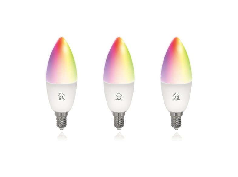 Deltaco Smarte LED-Lampe SH-LE14RGB-3P, 3 Stk., 5W, E14, dimmbar, RGB; LED Lampe