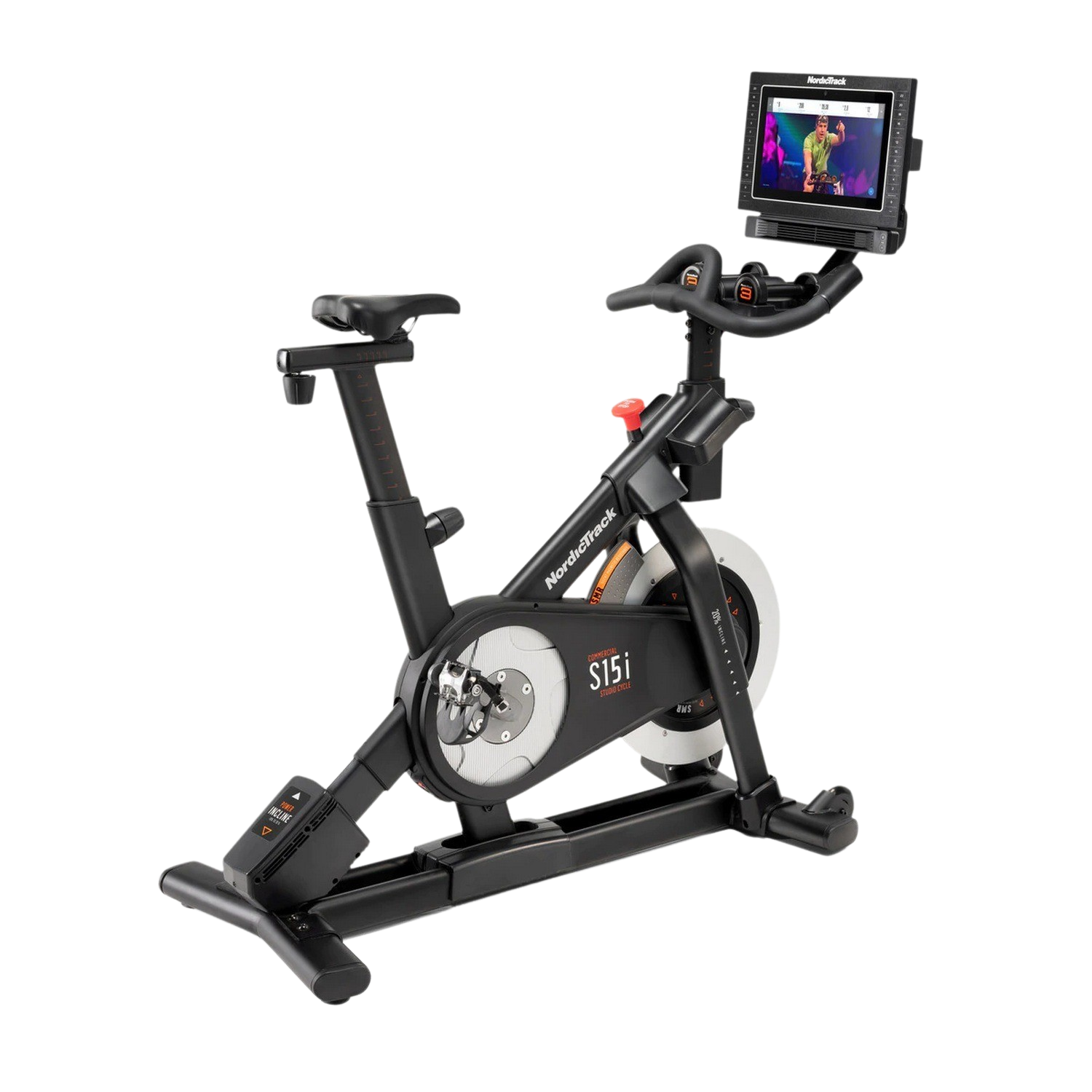 Bicicleta estática - NordicTrack Commercial S15i, Peso Máx. 150 kg, Ventilador AutoBreeze™, iFIT Bluetooth, Asientos regulables, Negro