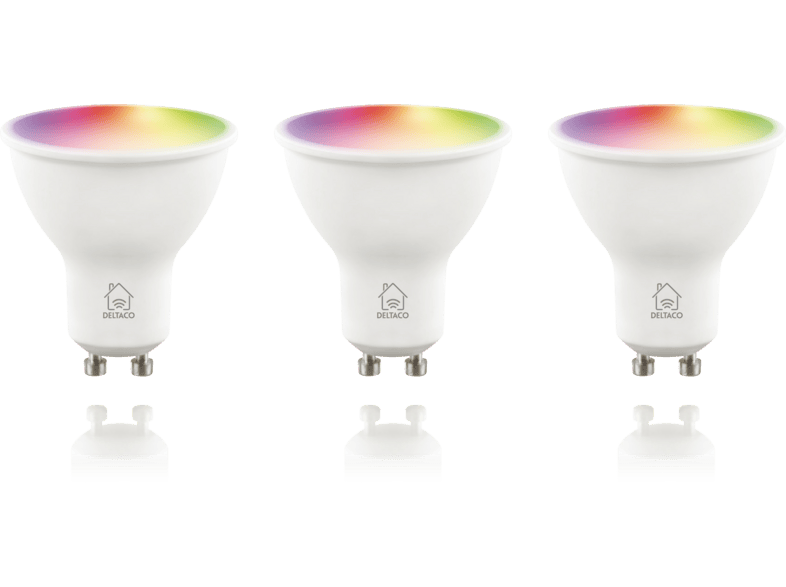 Deltaco Smarte LED-Spot SH-LGU10RGB-3P, 3 Stk., 5W, GU10, dimmbar, RGB; LED Spot