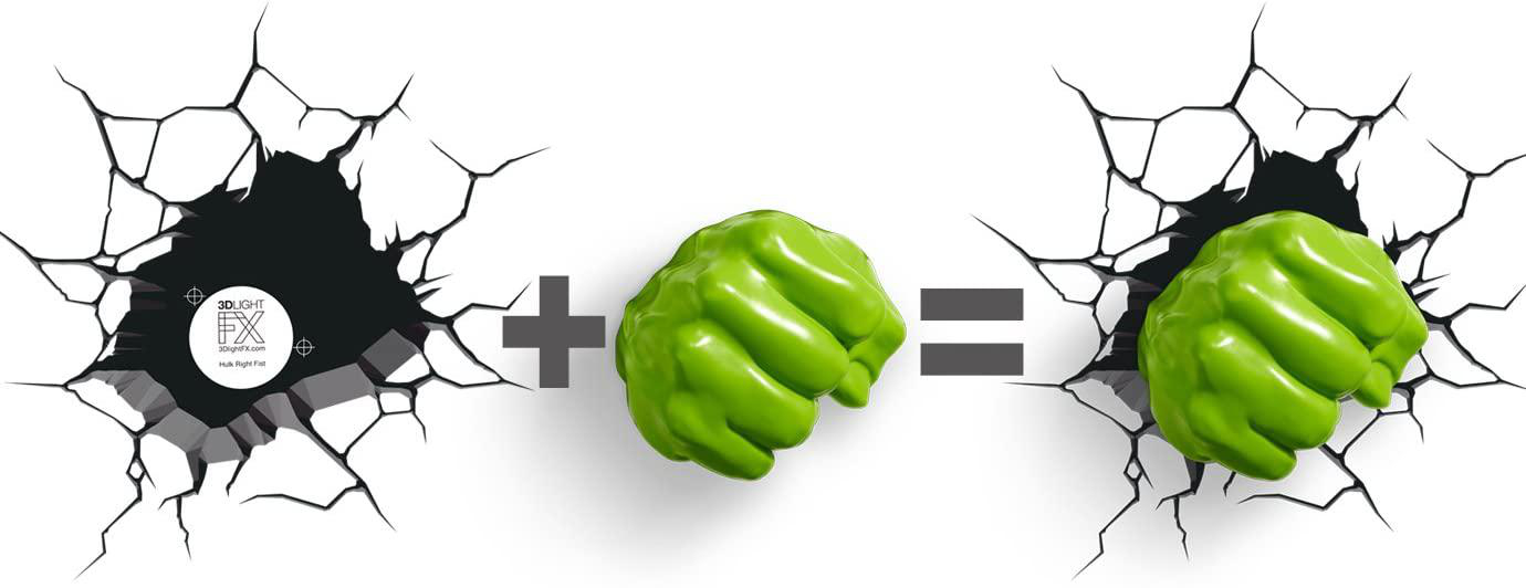 HEO 3DL49467 LAMPE MARVEL HULK FIST 3D Deko-Lampe