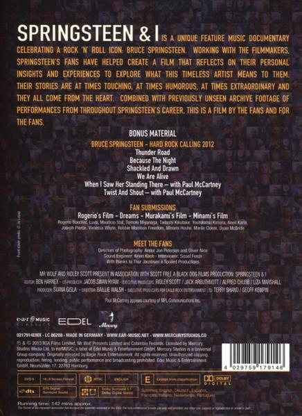Bruce - (DVD) - &I Springsteen (DIGIPAK) SPRINGSTEEN