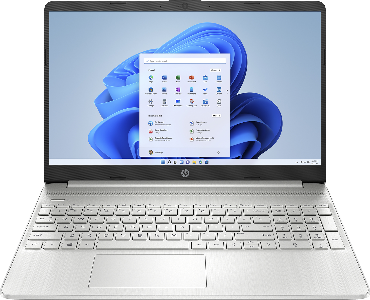 HP 15S-EQ2008NH 472U9EA Ezüst laptop (15,6" FHD/Ryzen5/8GB/256 GB SSD/Win11H)