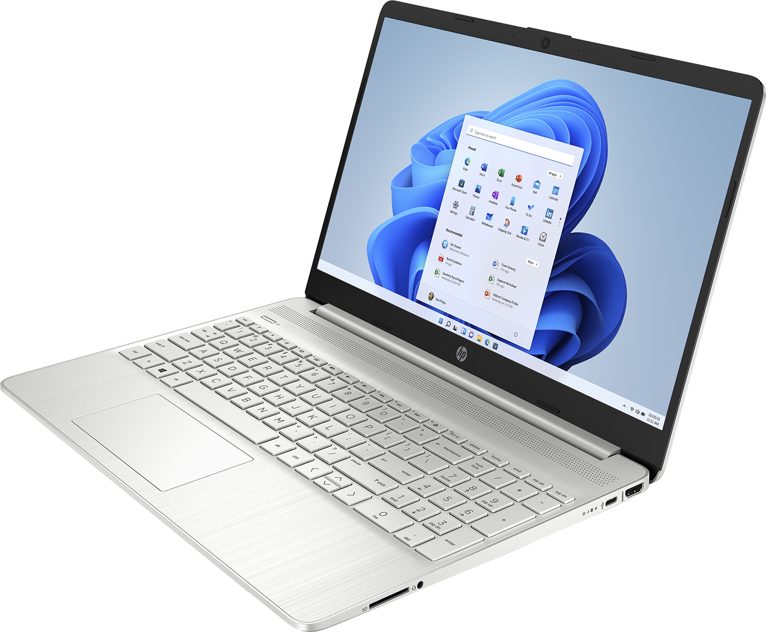 HP 15S-EQ2008NH 472U9EA Ezüst laptop (15,6" FHD/Ryzen5/8GB/256 GB SSD/Win11H)