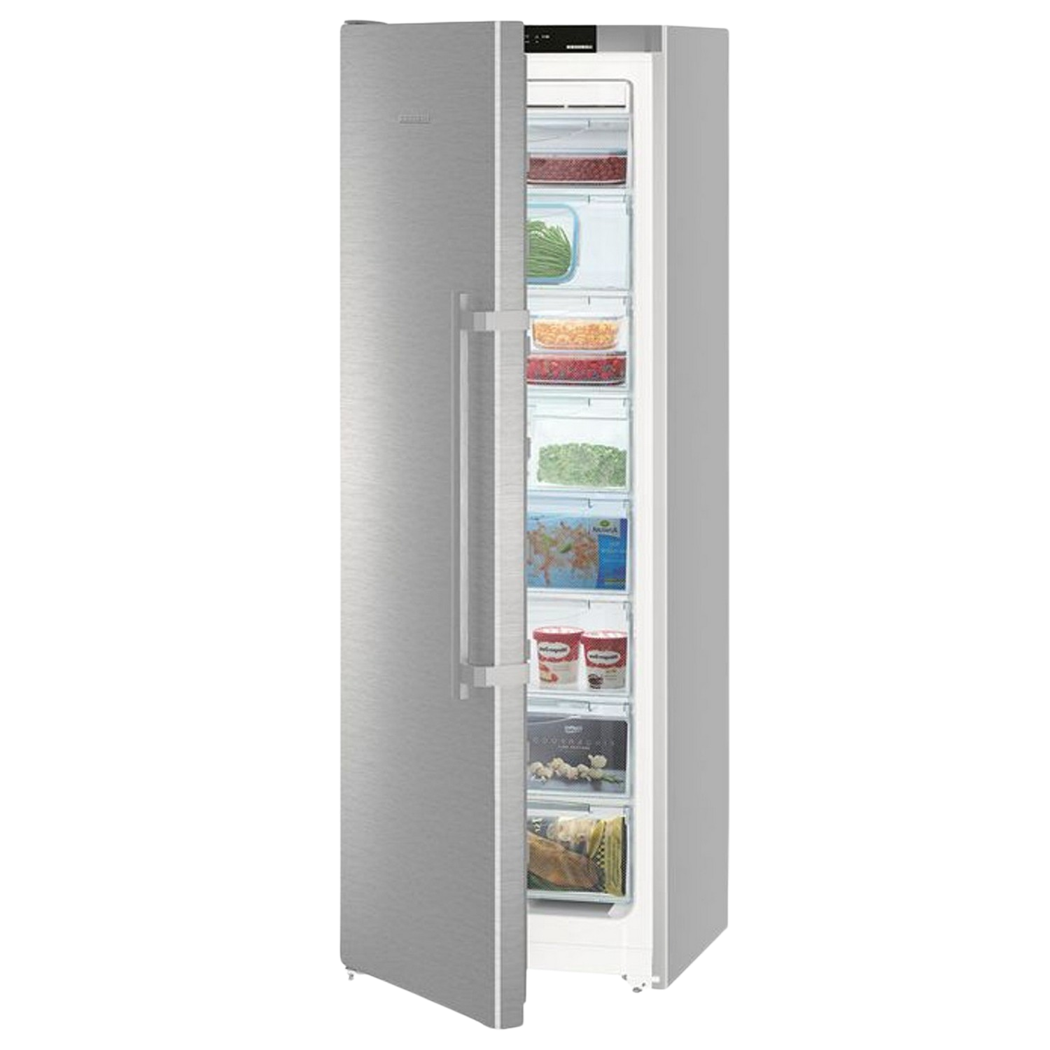 Congelador vertical  Liebherr SGNEF 3036, 253 l, 8 cajones, No Frost, Táctil-Electrónico, 185 cm, Plata