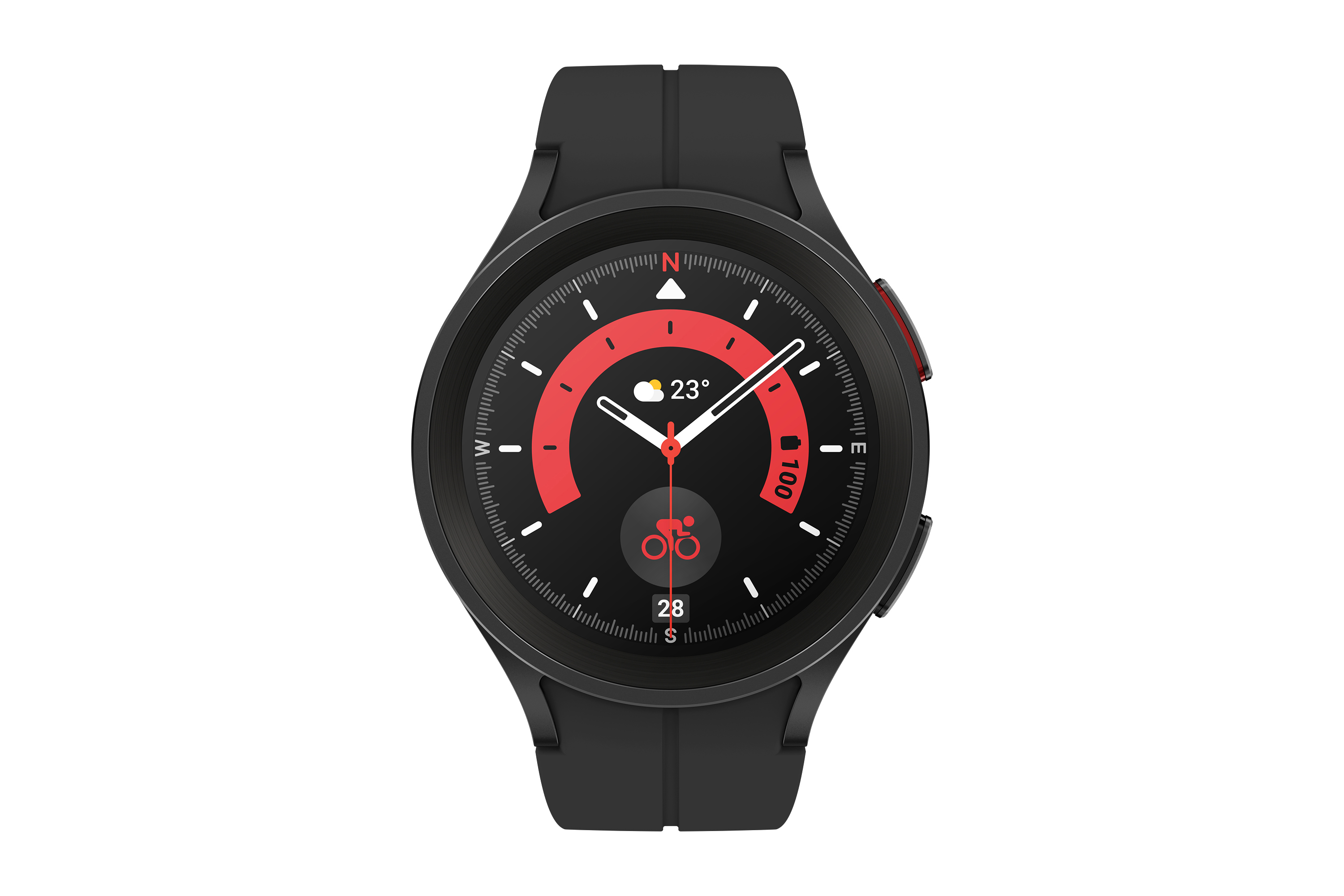 M/L, Black Watch5 Titanium Smartwatch Pro mm SAMSUNG Galaxy Fluorkautschuk, BT 45 Titan