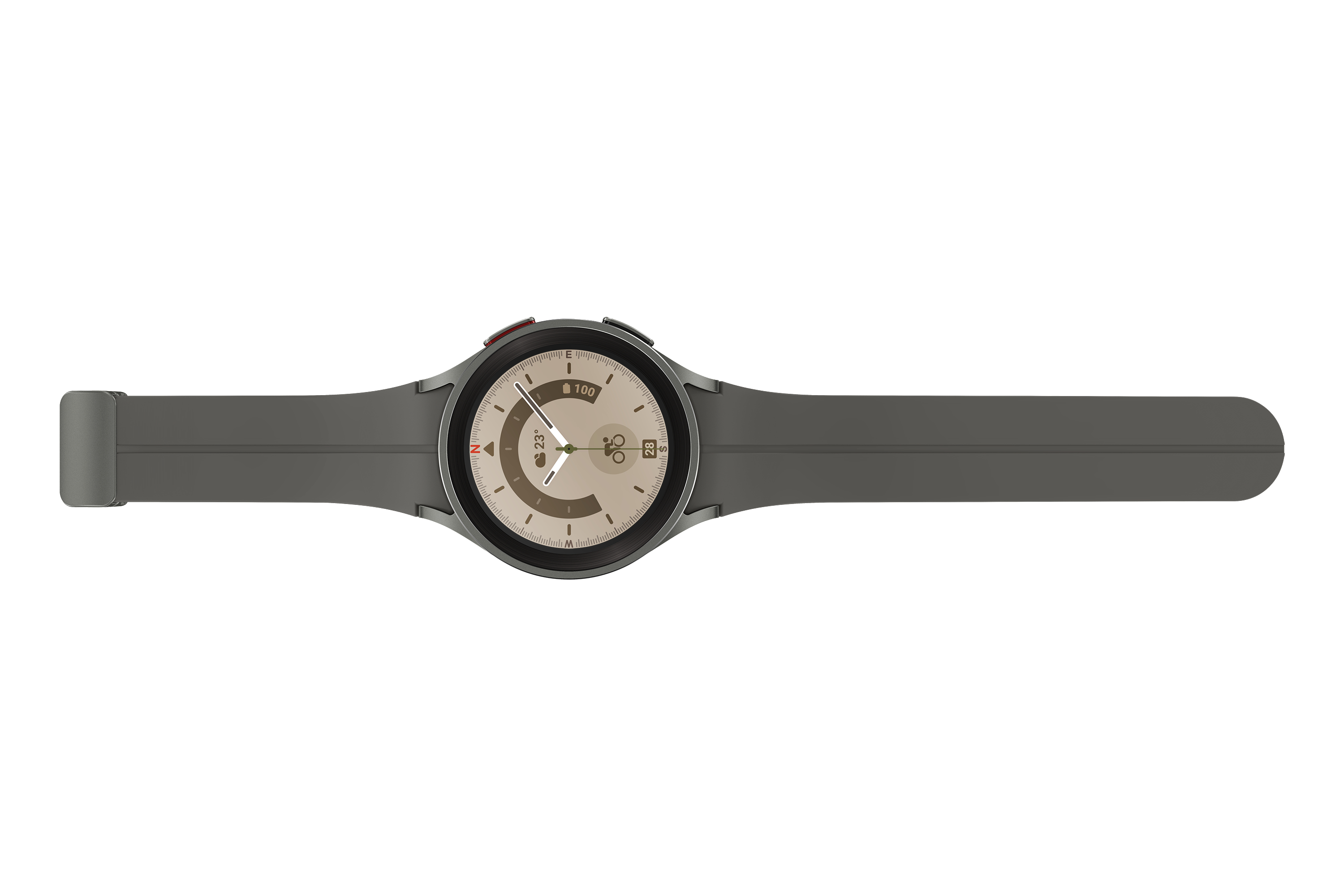 Galaxy Pro Titan M/L, Watch5 45 SAMSUNG mm Gray Smartwatch Fluorkautschuk, Titanium LTE