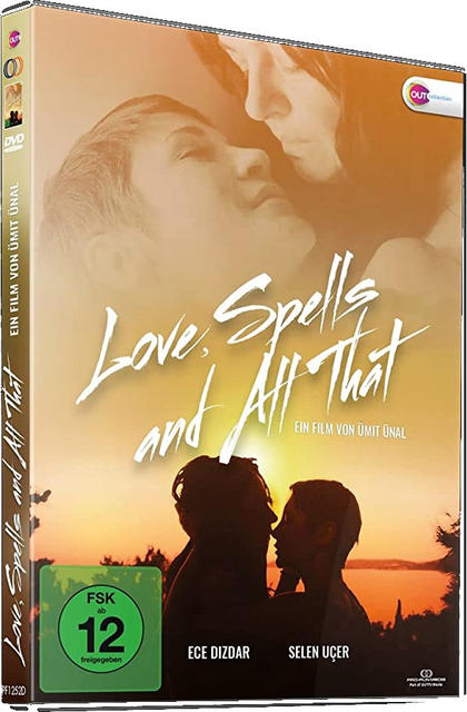 DVD-Cover von "Love, Spells and All That". Zwei Menschen küssen sich. Sonnenuntergang im Hintergrund.