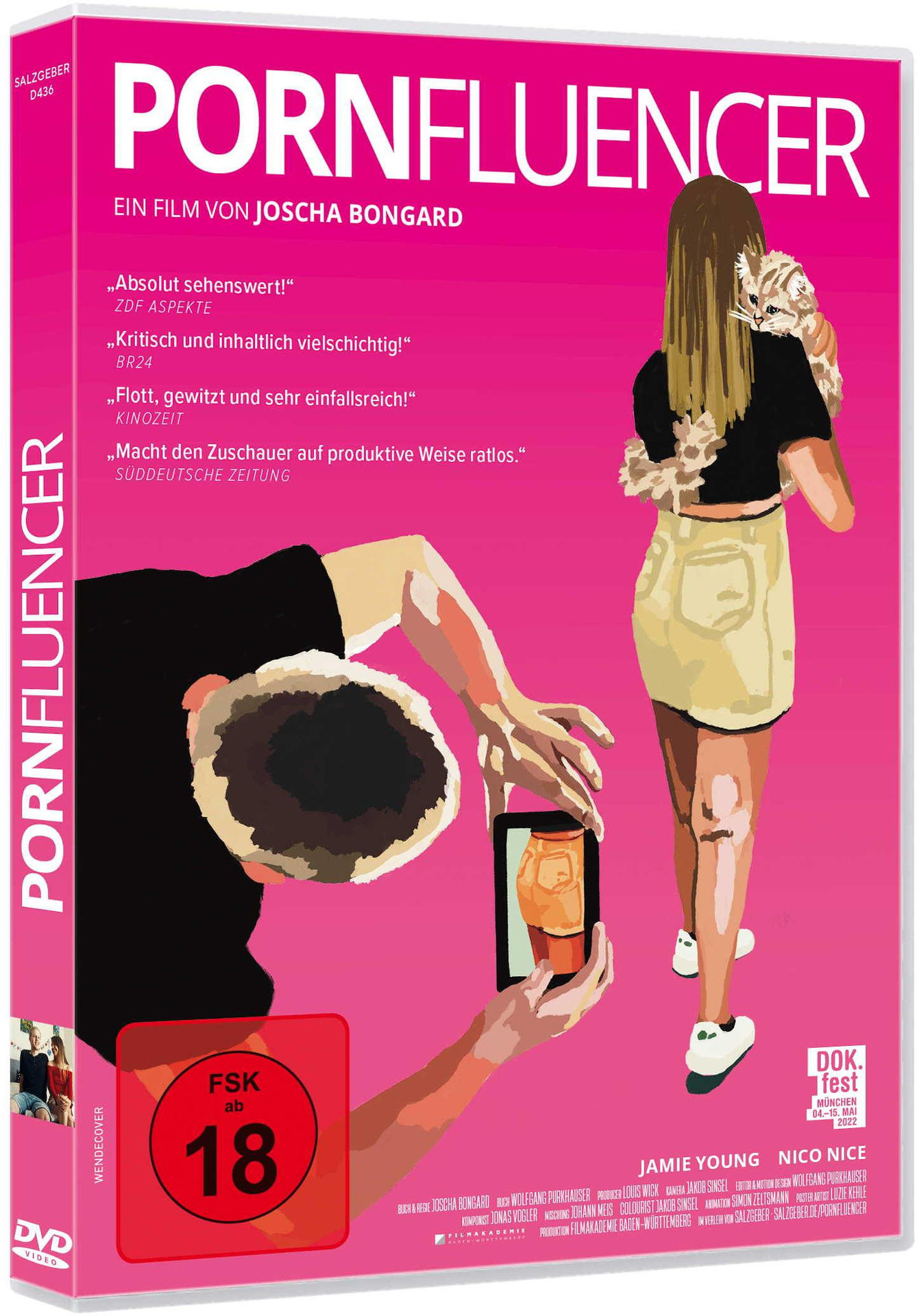 Filmposter. Frau mit Katze und Telefon. Text: PORNFLUENER.