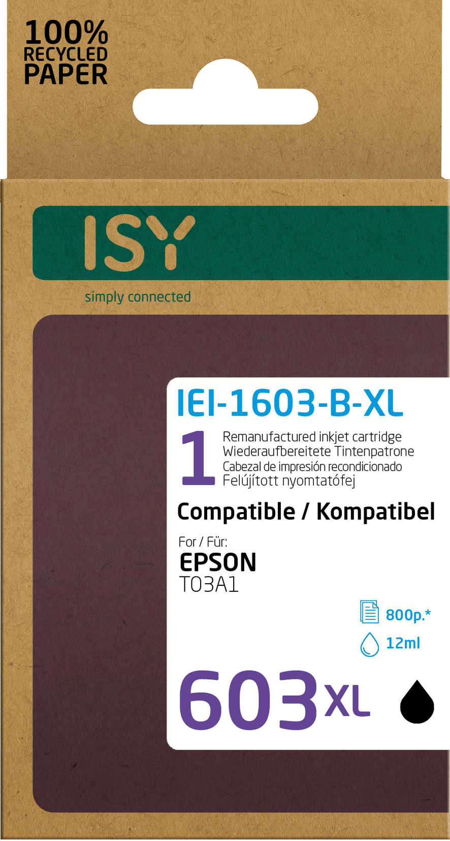ISY IEI-1603-B-XL Tintenpatrone Schwarz