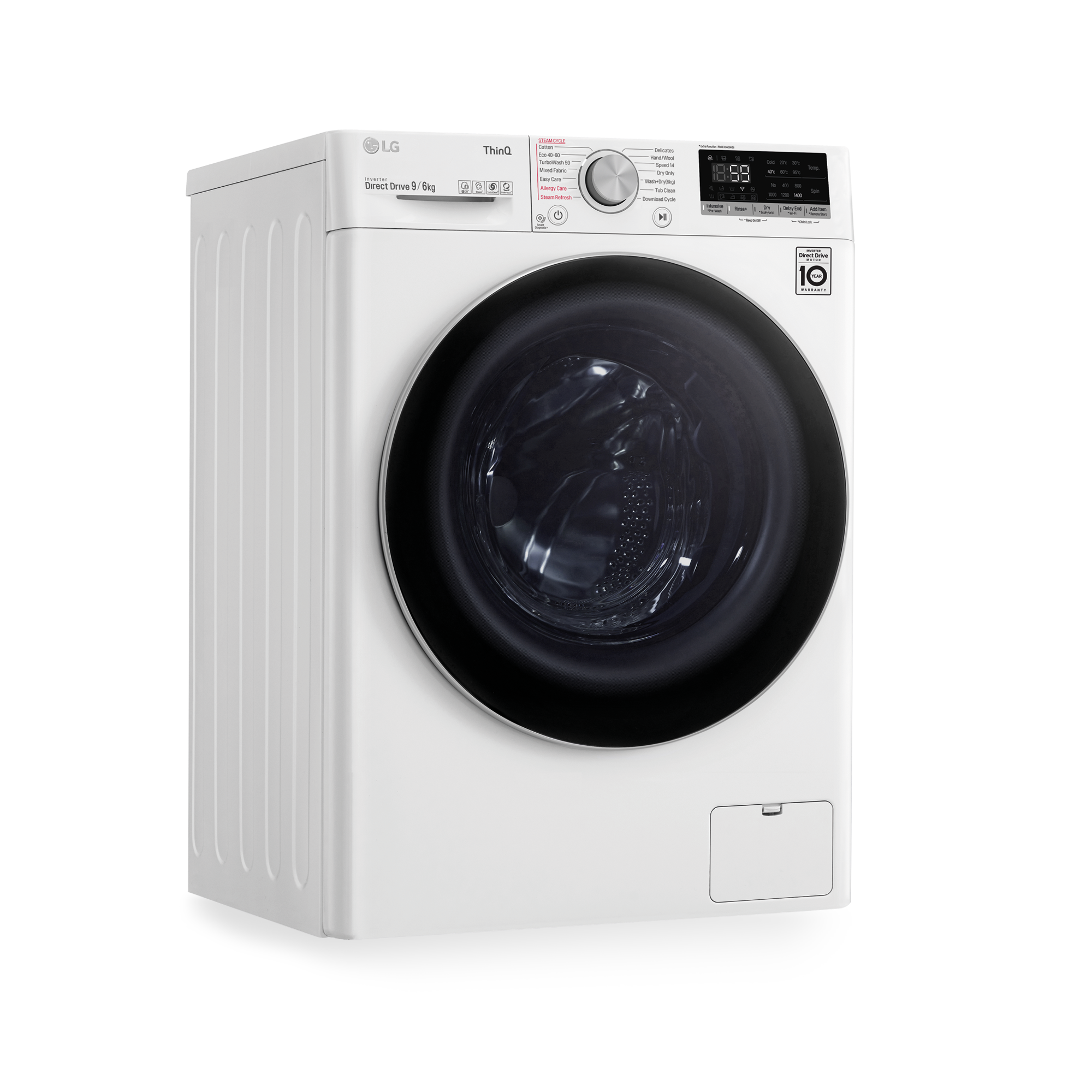 Lavadora secadora - LG F4DV5009S1W, 9 kg/6 kg, 1400 rpm, 14 programas, Blanco