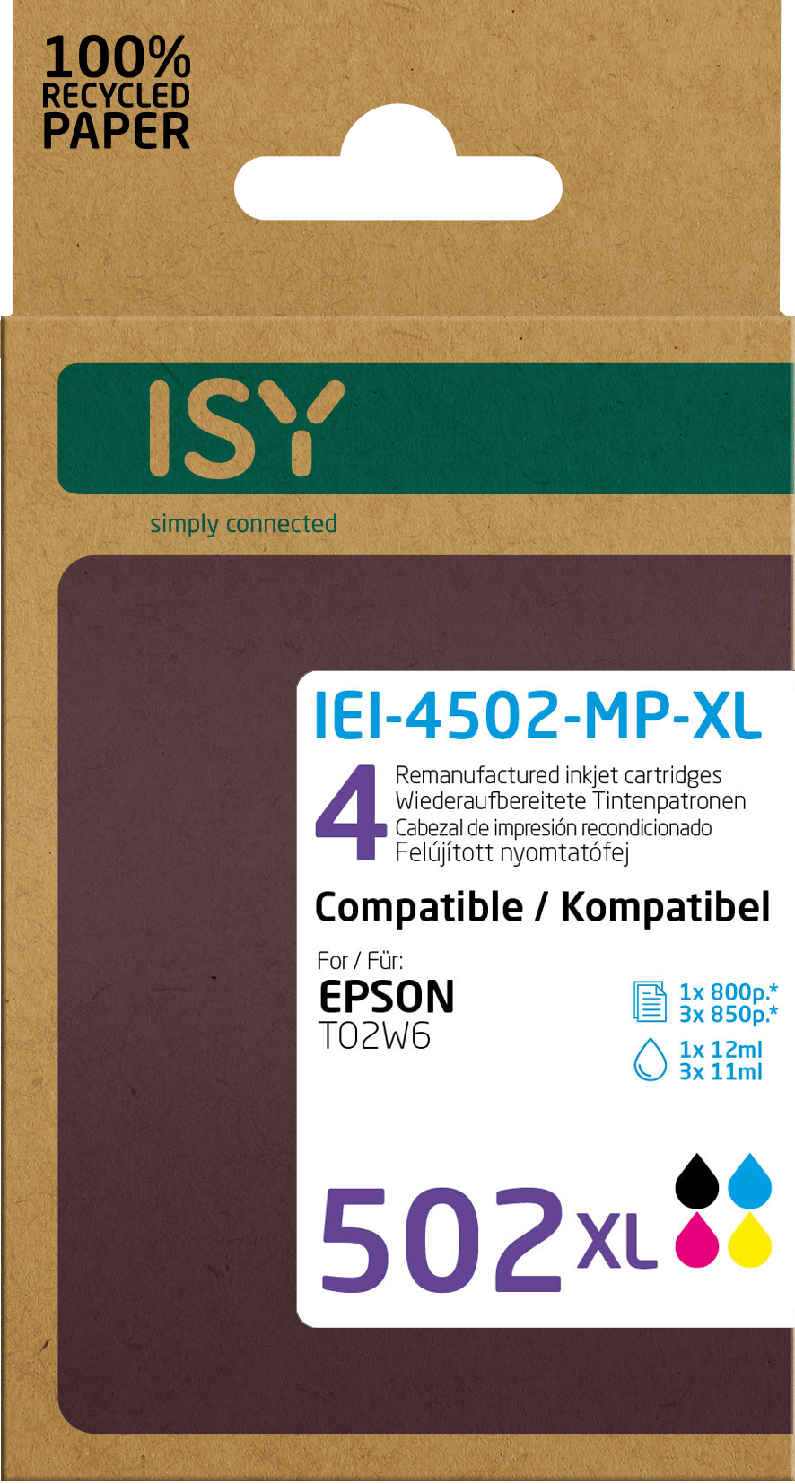 Tintenpatrone ISY Mehrfarbig IEI-4502-MP-XL