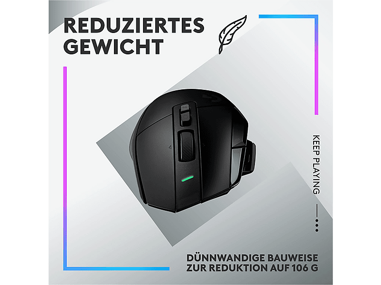 Logitech G G502 X Plus Lightspeed Kabellose Gaming Maus, Lightsync RGB, LightForce Hybrid-Switches, kompatibel mit PowerPLAY, Schwarz — Foto 5 von 5