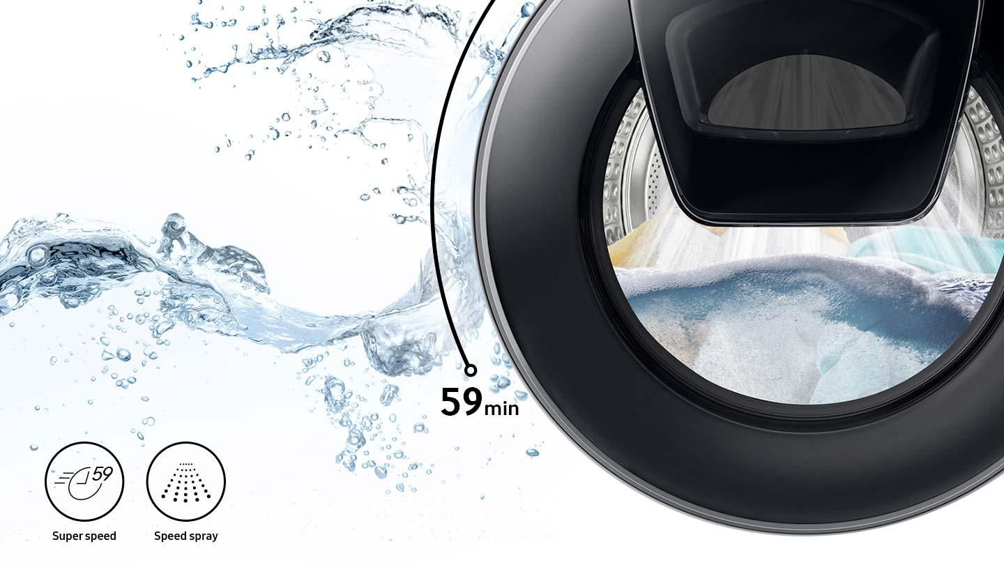 SAMSUNG WW8GT654ALH/S2 Waschmaschine (8 kg, 1400 U/Min., B)