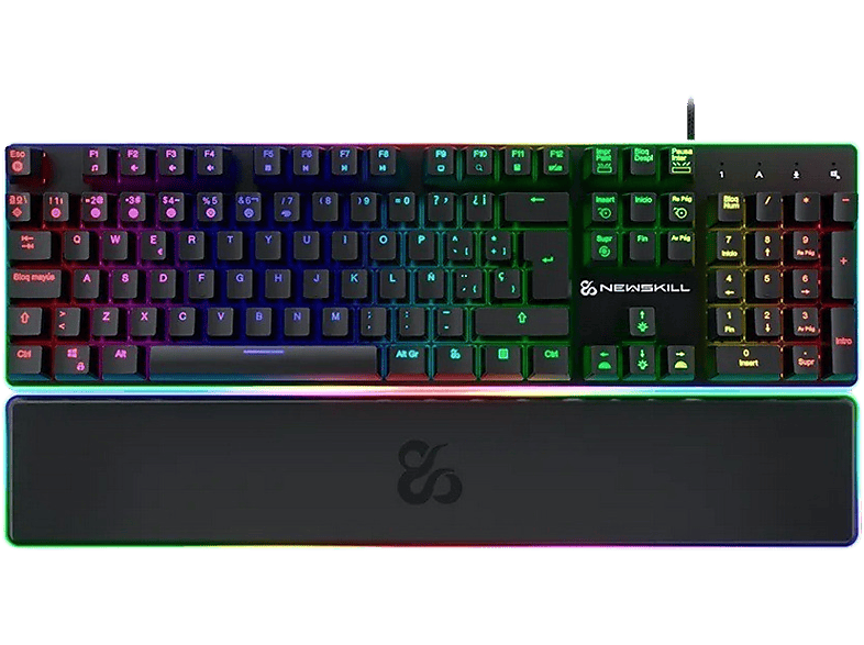 Teclado gaming  Newskill Gungnyr Pro, USB, Retroiluminación RGB, Negro