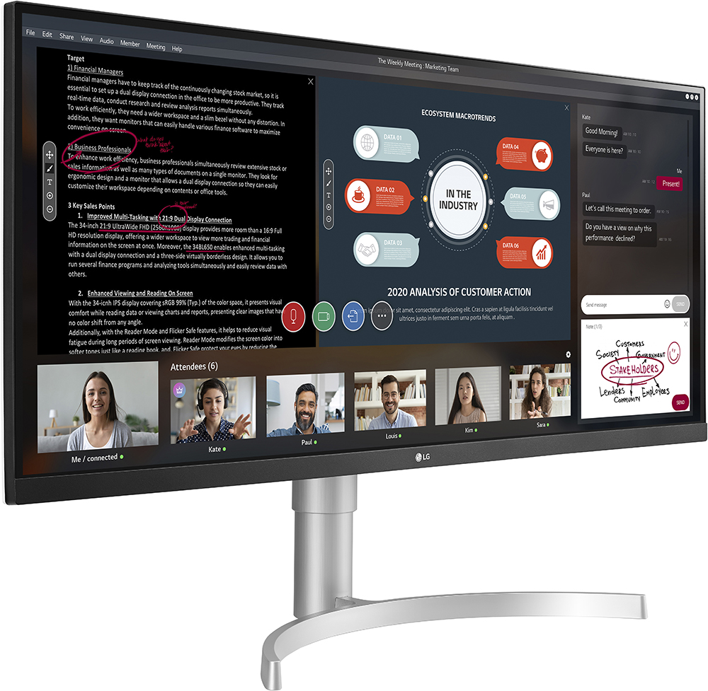LG 34WN650-W 34'' Sík UWFHD 75 Hz 21:9 FreeSync IPS LED Monitor