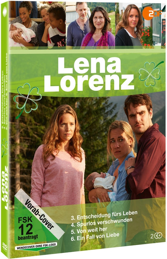 DVD-Cover mit Familie, Baby und Text. Menschen im Bild, grüner Hintergrund.