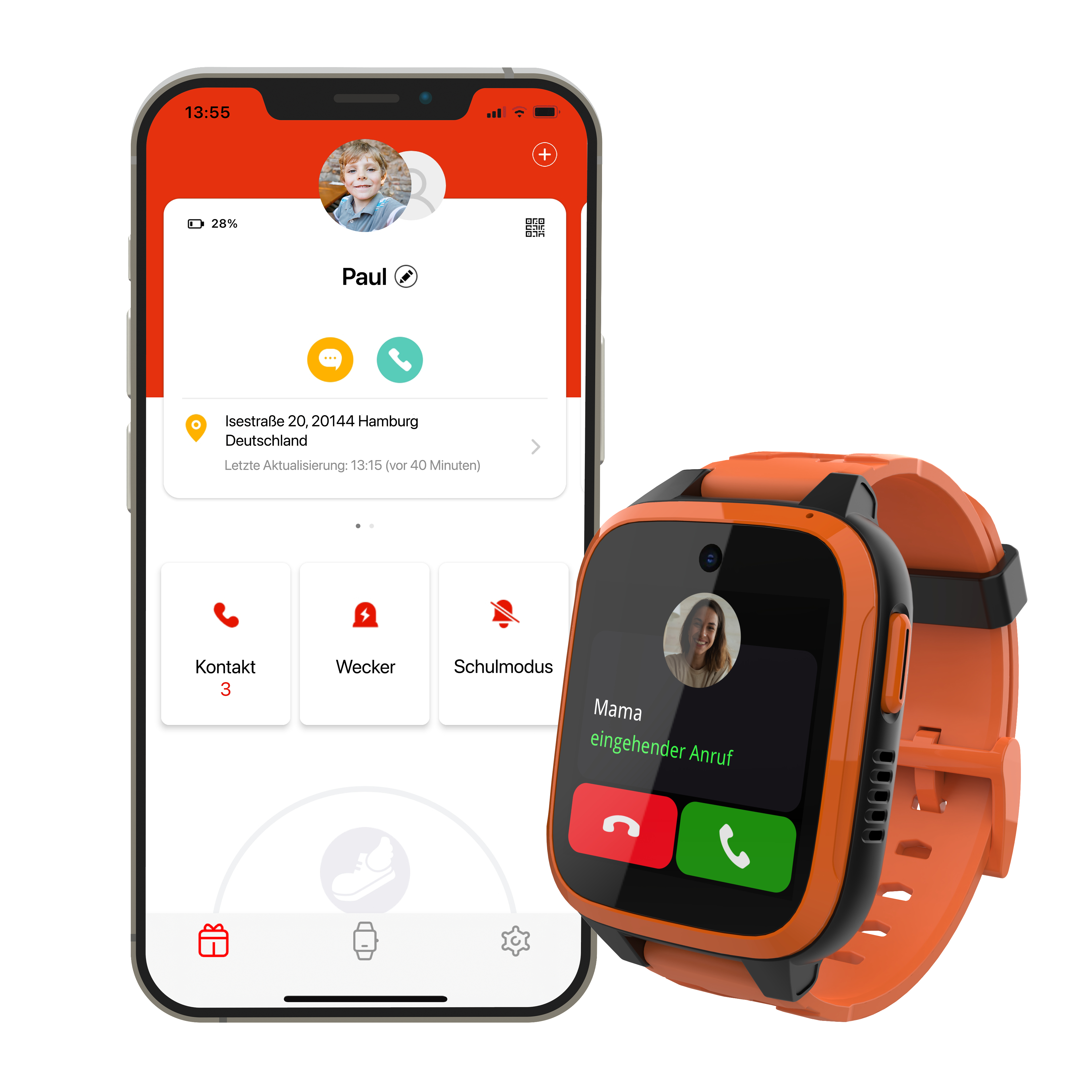 XPLORA XGO3 Kinder Smartwatch Silikon, 24.26 cm, Orange