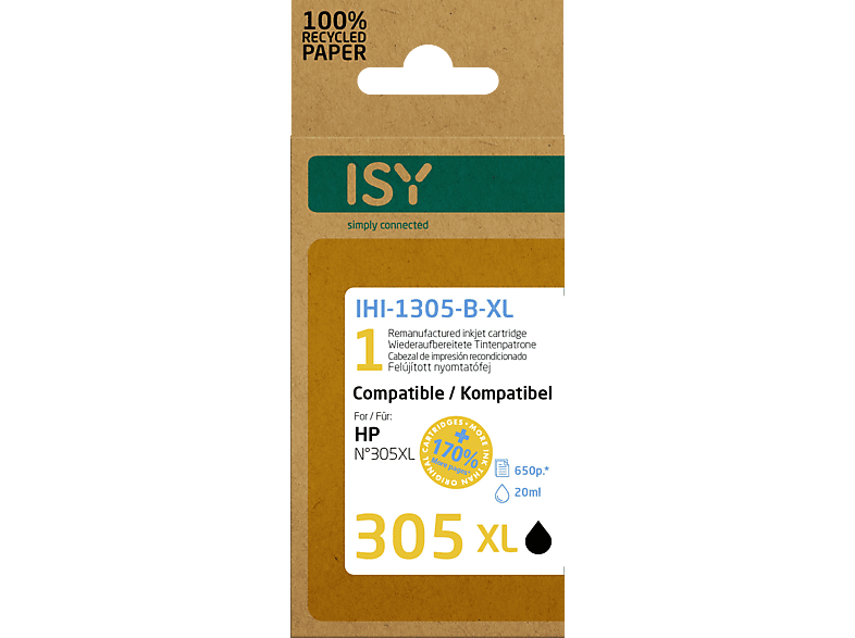 Tintenpatrone Schwarz IHI-1305-B-XL ISY