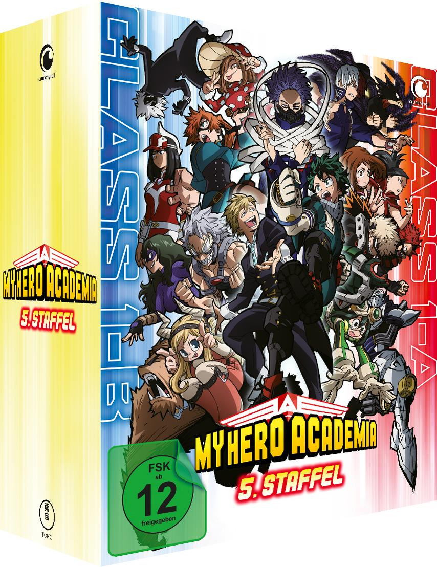 My Hero Academia Staffel 5 Box-Set. Auf dem Cover sind mehrere Anime-Charaktere abgebildet.