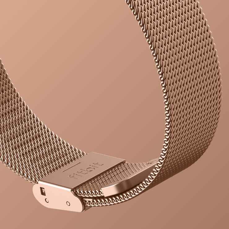 FITBIT Inspire 2 Metal Mesh - Armband (Roségold)