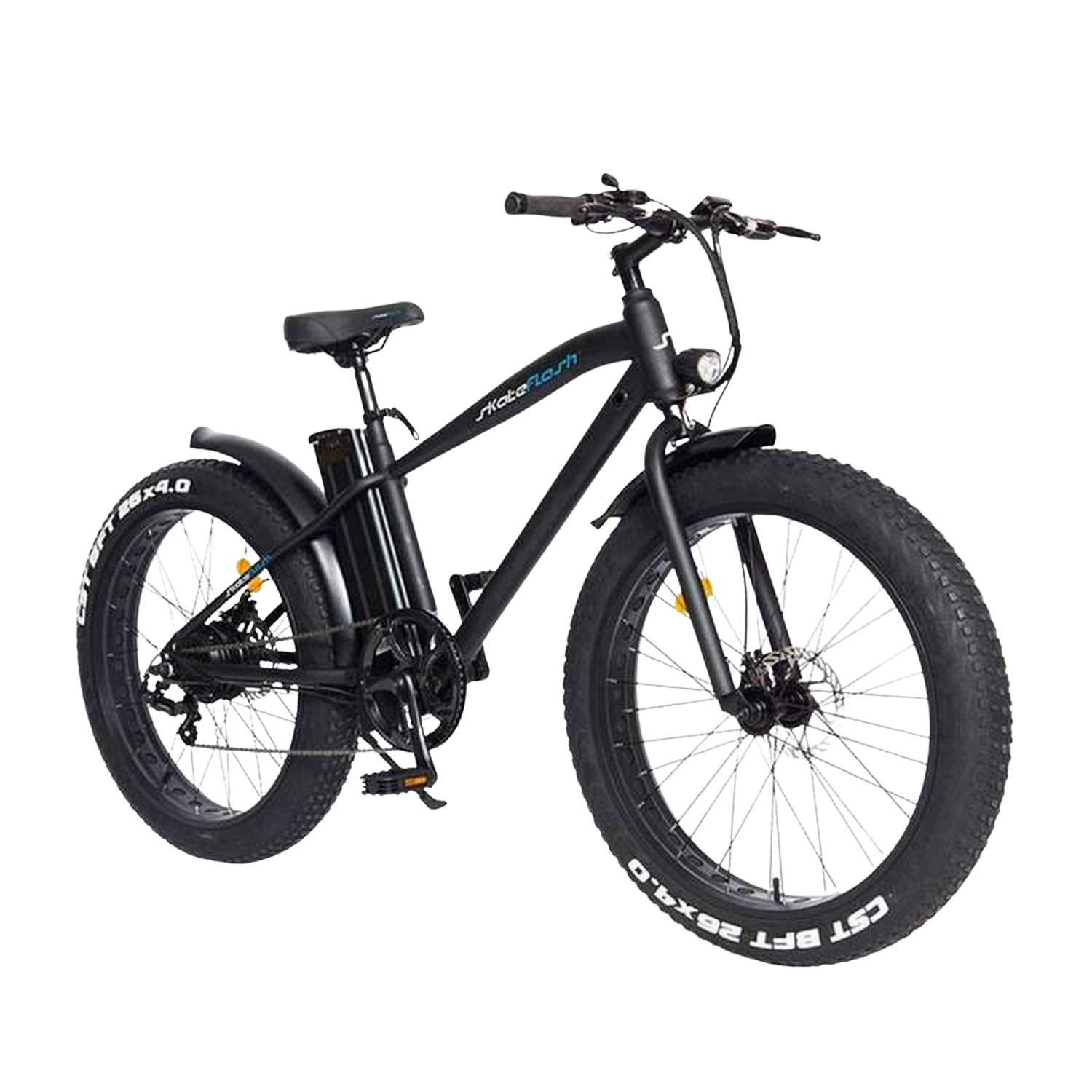 Bicicleta eléctrica - Skate Flash E-Bike Fat, Potencia 250 W, Velocidad 25 km/h, Carga máxima 110 km, Negro