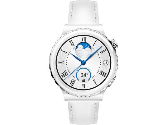 HUAWEI WATCH GT 3 Pro Ceramic (43 mm) - Smartwatch (130 - 190 mm, Cuir, Blanc)