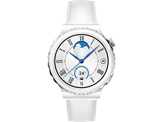 HUAWEI WATCH GT 3 Pro Ceramic (43 mm) - Smartwatch (130 - 190 mm, Leder, White)