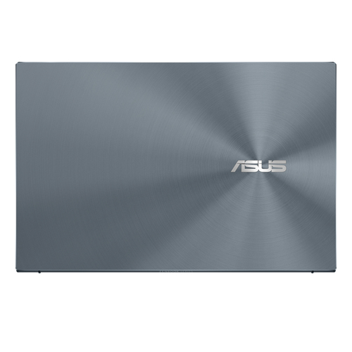 La parte superior de una laptop azul con el logotipo de ASUS.