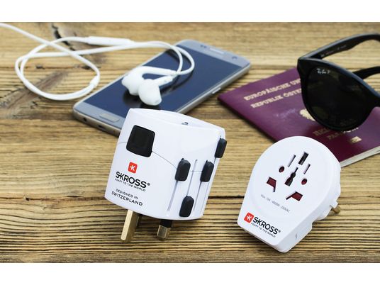 SKROSS Mondo professionale e USB - Adattatore da viaggio (Bianco)
