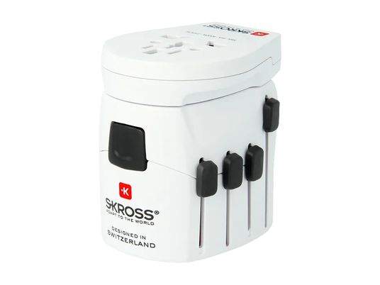 SKROSS Pro World & USB - Adaptateur de voyage (Blanc)