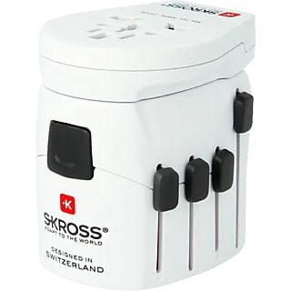 SKROSS Pro World & USB - Reiseadapter (Weiss)