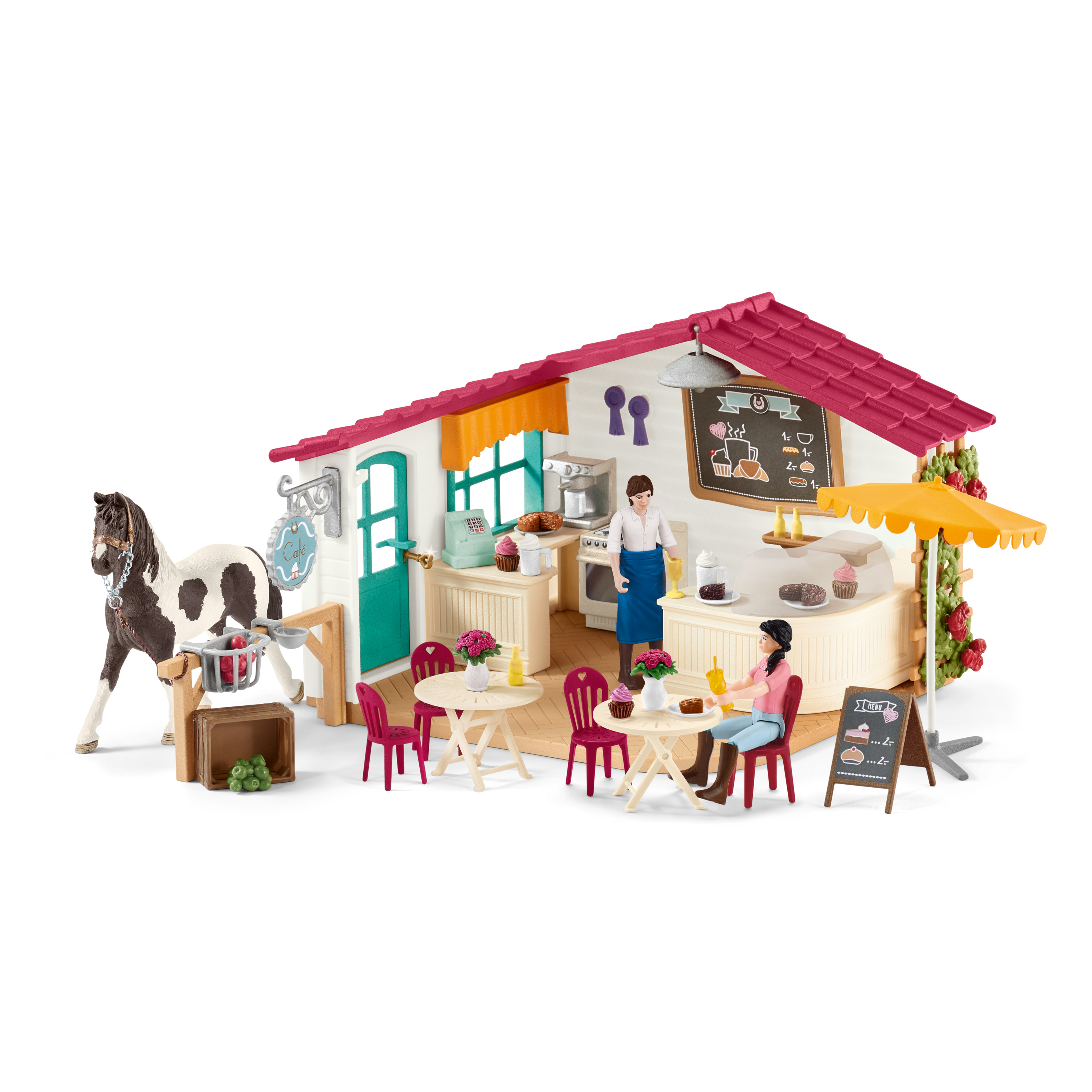 SCHLEICH 42592 Reiter-Café Spielset Mehrfarbig