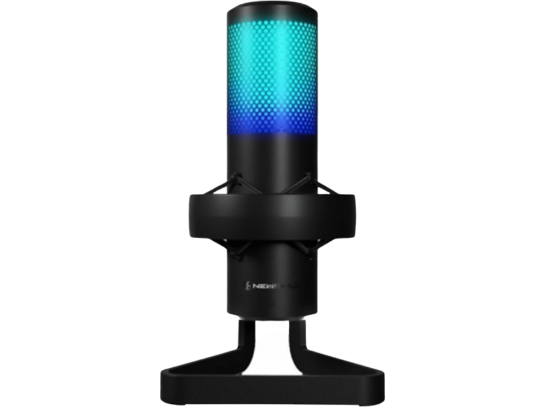 Micrófono - Newskill Apholos Pro, Con cable, USB, AUX, RGB con cambio de color, Modo Eco, 4 Patrones polaridad, Negro