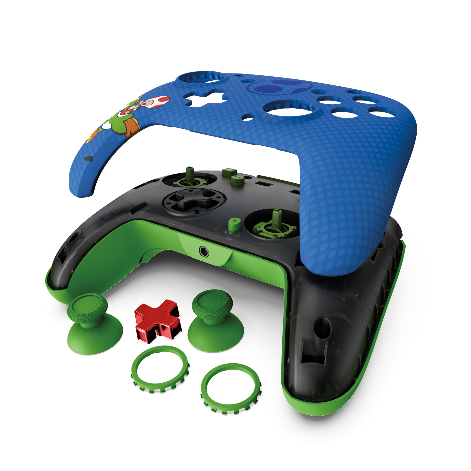 PDP LLC Kabelgebundener Blau/Grün OLED für Yoshi Toad Controller Nintendo Switch REMATCH & Nintendo Switch