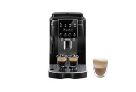  Melitta Purista - Kaffeevollautomat - flüsterleises Mahlwerk -  Direktwahltaste - 2-Tassen Funktion - 3-stufig einstellbare Kaffeestärke -  Silber/Schwarz (F230-101)