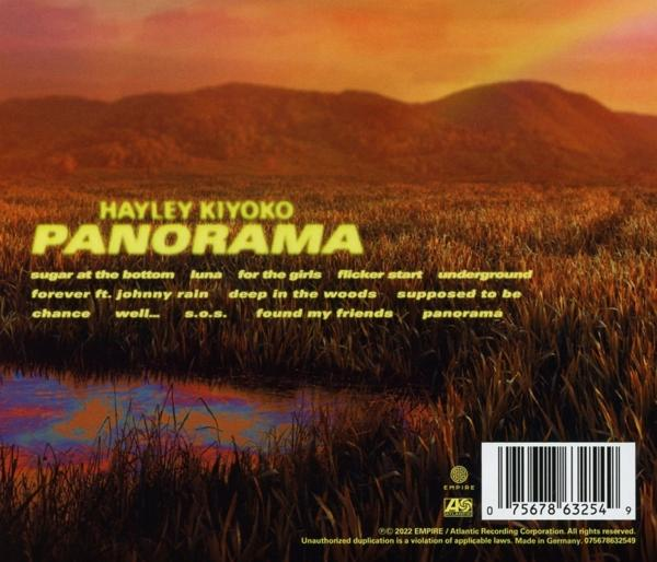 Albumcover mit Landschaftsszene. Gras, Wasser und ein farbenfroher Himmel sind sichtbar. Künstler: Hayley Kiyoko.