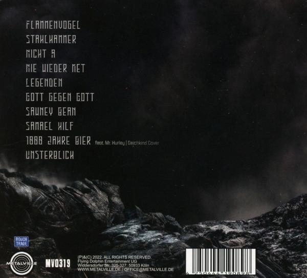 Rückseite eines CD-Covers mit Songtiteln, Logo und Barcode.
